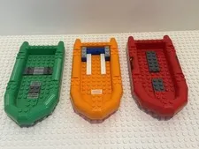 (3) LEGO Rubber Raft Life Boat Row Boat Lot -LARGE- 62812