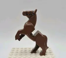 LEGO Horse Reddish Brown Movable Legs Minifig (10352c01pb01) Used Good Condition