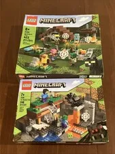 Lot Of 2 Sealed Lego Minecraft Sets: 21166 & 21190 - Crushed Boxes