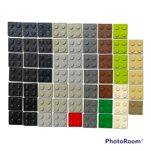 61 LEGO Parts Pieces 2x2 Plate #3022 Lot