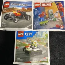 Legos-set Of 3- NWT-go-kart  Spider-Man , Hot Rod Car Age 5-7+
