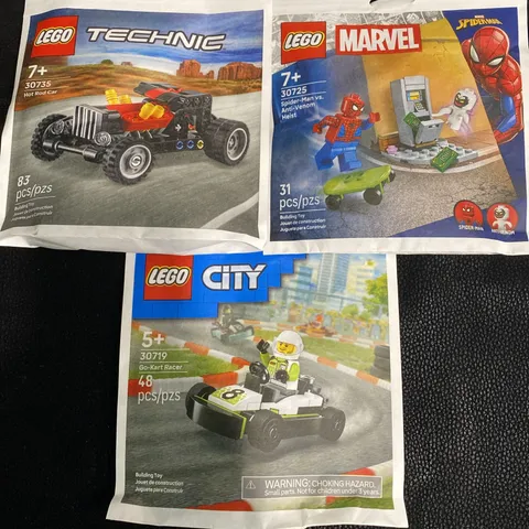 Legos-set Of 3- NWT-go-kart  Spider-Man , Hot Rod Car Age 5-7+