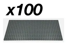 Lego 100 New Dark Bluish Gray Baseplates 16 x 32 Stud Platform Building Parts