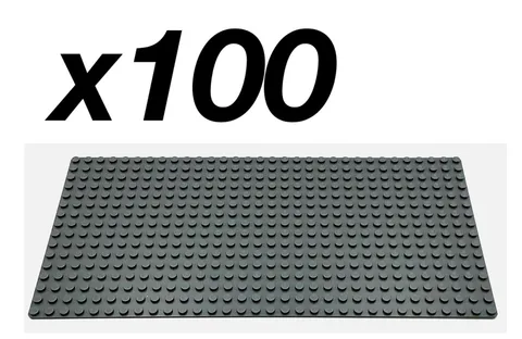 Lego 100 New Dark Bluish Gray Baseplates 16 x 32 Stud Platform Building Parts