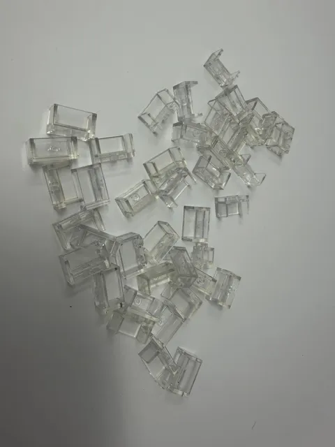 LEGO #35387  Transparent Clear Wall Double Corner 1x2x1 Lot Of 40