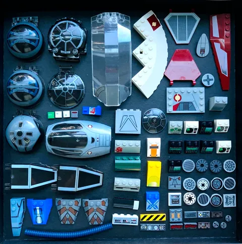 LEGO Star Wars 60+ Printed Stickered Parts Pieces Windshields Bricks Tile Lot