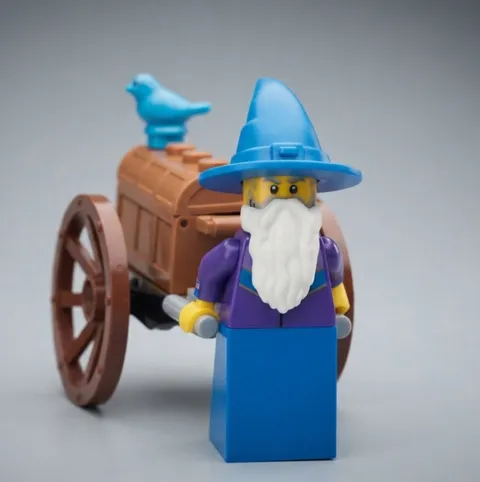 NEW LEGO MINIFIG Travelling blue wizard wagon minifigure magician castle knight