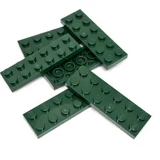 LEGO Parts - Dark Green Plate 2 x 6 - No 3795 - QTY 6