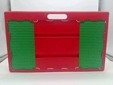 Vtg 1998 LEGO Red Lap Table Travel Storage Tray Sliding Carrying Case #30341-001