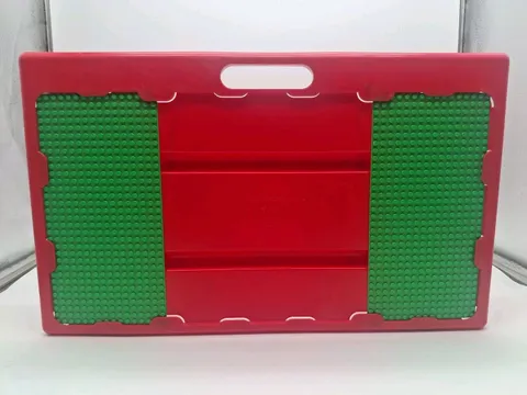 Vtg 1998 LEGO Red Lap Table Travel Storage Tray Sliding Carrying Case #30341-001