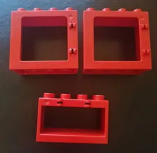 DUPLO LEGO Window Frames Red Codes 18806, 61649