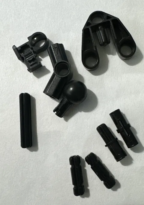 LOT Black Lego Technic Parts Flex Cable End Pin Friction - Connectors - Axle Pin