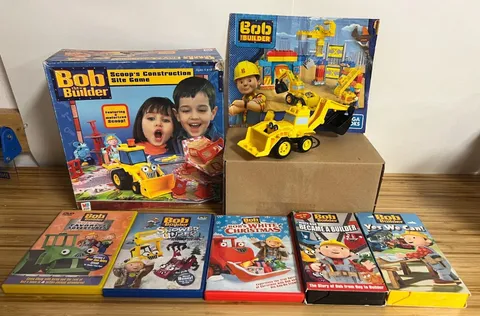 Bob Builder Lot -Blocks- board game-2 VHS & 3 DVD