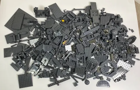 LEGO Bulk Lot 2 lb DARK GRAY Random Bricks Plates Parts Mixed Piece for Building