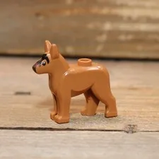 LEGO City Medium Nougat Brown German Shepherd Alsatian Dog Pet K9 Fig 92586pb01