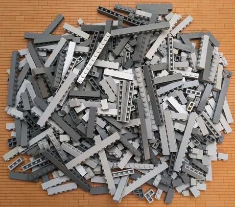 LEGO Bricks 545pcs 1x1 1x2 1x3 1x4 1x6 1x8 2x2 Corner Cleaned MOC Gray Shades