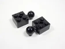 LEGO Lot of 2 Black 2x2 Technic Bricks w/ Towball S4