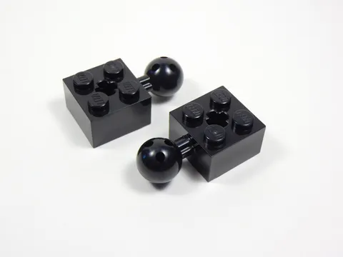 LEGO Lot of 2 Black 2x2 Technic Bricks w/ Towball S4