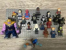 LEGO Marvel Minifigure Mixed Lot of 18 w/ Accessories Thanos Spider-Man