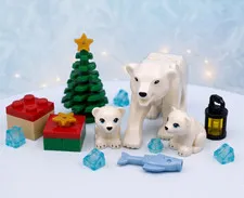 Lego Polar Bear Cub Family Lot of 3 Festival Christmas Morning Animal New