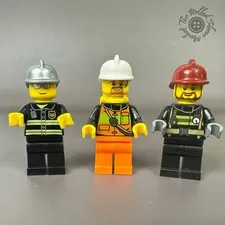 LEGO Minifigure Lot of 3 Firefighters City Fireman CTY0047 CTY0737 GAME015