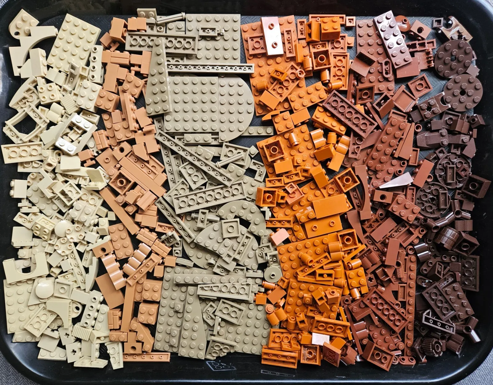 Lego 500 Pc Reddish & Dark Brown Tan Nougat Dk Orange Lot