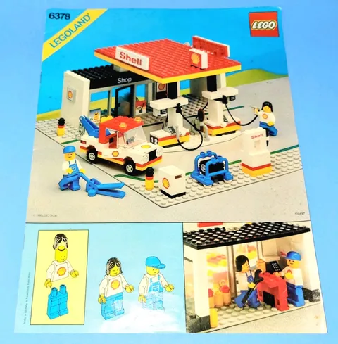 Lego 6378 Shell Service Station Instruction Manual Booklet Vintage ONLY 1986 