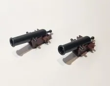 Lego 4184 Pirates of the Caribbean Ship Cannons Dark Gray & Brown Base Set of 2