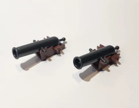Lego 4184 Pirates of the Caribbean Ship Cannons Dark Gray & Brown Base Set of 2