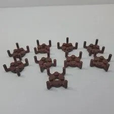 Lego Plate, Round 2 x 2 with Pin Hole and 4 Bar Arms Up Part 98284 Dark Brown