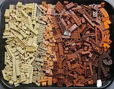 500 Lego Browns & Tans Pieces Parts Lot~Bricks, Plates, & Specialty