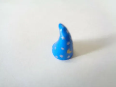 LEGO Minifigure, Headgear Hat, Cone Drooping Wizard with Silver Stars 17349pb01