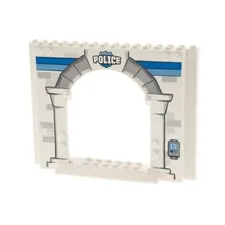 1x LEGO Wall Panel Door Frame 4x16x10 White Police 10675 6058181 15626pb02