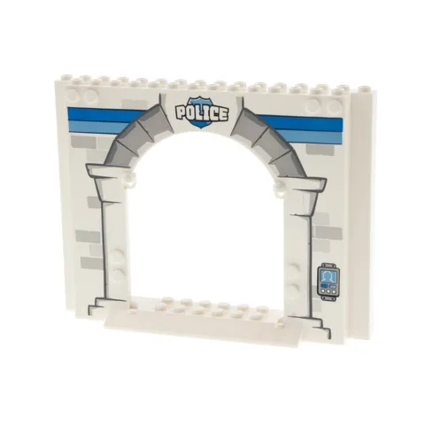 1x LEGO Wall Panel Door Frame 4x16x10 White Police 10675 6058181 15626pb02