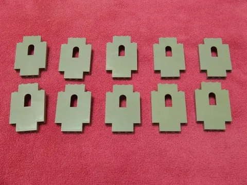 Used 10 Lego Castle Walls / Windows Panels Old Light Gray   2x5x6  ( 4106970 )