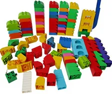Bulk lot 100 Duplo LEGO Sloped Curved Curves Slopes Ramps Inverted Brick Block