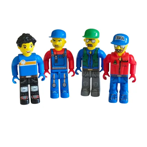 LEGO Juniors Construction Worker Minifigure Lot Truck Driver Crew 4 Figures