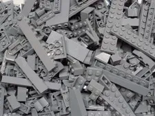 LEGO 1/4 Pound Dark Bluish Gray Building Brick Parts n Pieces {WASHED}