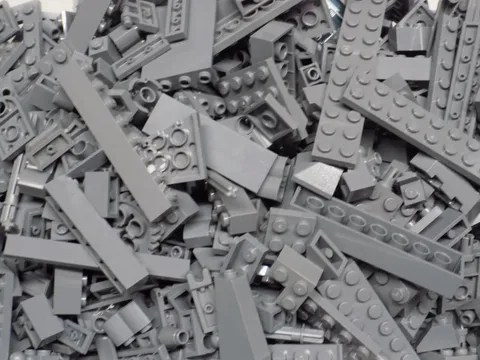 LEGO 1/4 Pound Dark Bluish Gray Building Brick Parts n Pieces {WASHED}