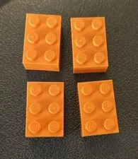 Lego Lot 4 #3002 Bricks 2 x 3 Stud Orange Pieces 2x3 Brick Replacement Set