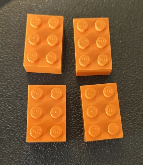 Lego Lot 4 #3002 Bricks 2 x 3 Stud Orange Pieces 2x3 Brick Replacement Set