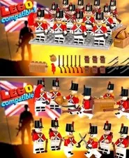 12 Figure Set Lot British Redcoat Soldier Minifigures French War Napoleonic Army