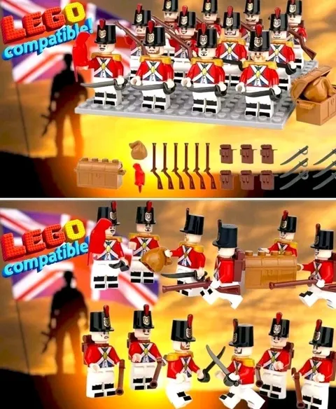 12 Figure Set Lot British Redcoat Soldier Minifigures French War Napoleonic Army