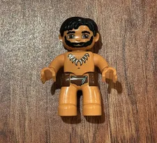 Lego Duplo #5598 Cave Man Prehistoric Father Dad Figure Dinosaur Beard Stranded