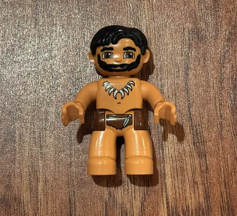 Lego Duplo #5598 Cave Man Prehistoric Father Dad Figure Dinosaur Beard Stranded