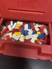 VTG 1980'S LEGO BULK BRICKS  & HARD STORAGE CASE IN GOOD CONDITION 12x8x3.5