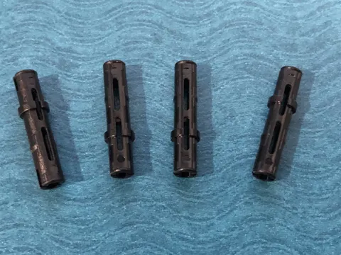LEGO PART 6558 TECHNIC PIN LONG W/FRICTION RIDGES LENGTHWISE 4 PIECES (BLACK)
