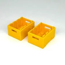Lego Yellow Container Crate 3x4x1 2/3 Box Handholds Lot of 2 Piece 30150