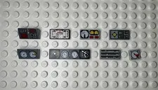 LEGO Tiles and Slopes Misc. Decorated Control Panels Lot of 8