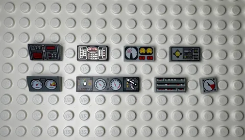 LEGO Tiles and Slopes Misc. Decorated Control Panels Lot of 8